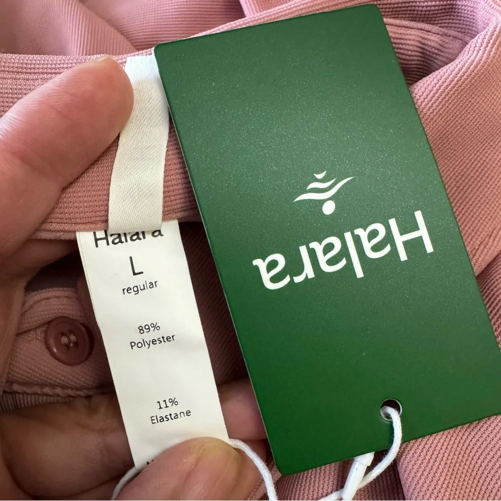 HALARA Pink Unisex WorkCore Half Button Down Waffle Knit Women’s Jumpsuit - Picture 6 of 9